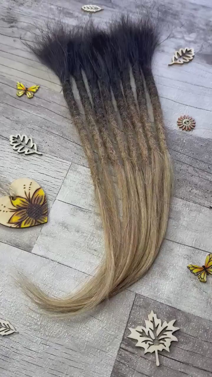 X8 Ombre 100% Human Hair Dreadlock Extensions 14 Inch