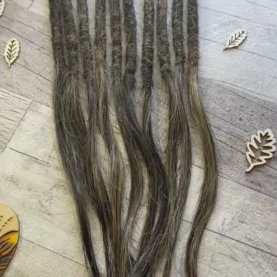 x10+ Mixed Colour 100% Human Hair Dreadlock Extensions 14 Inch