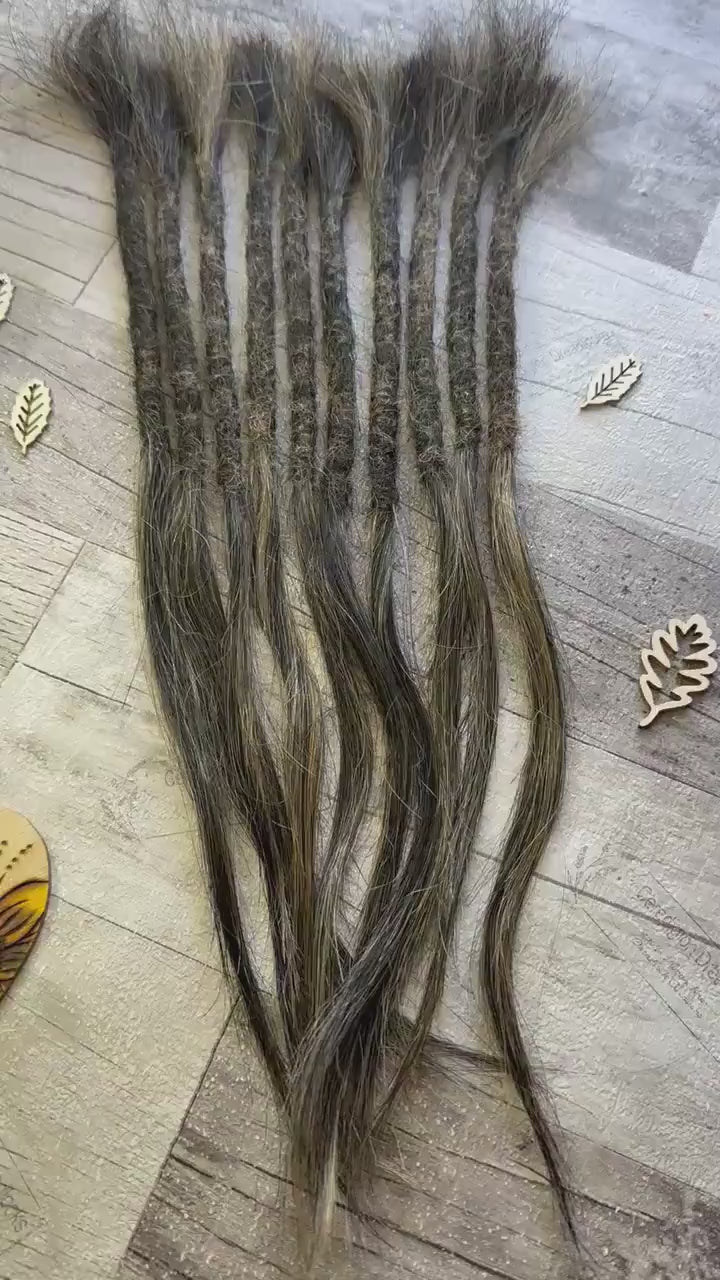 x10+ Mixed Colour 100% Human Hair Dreadlock Extensions 14 Inch