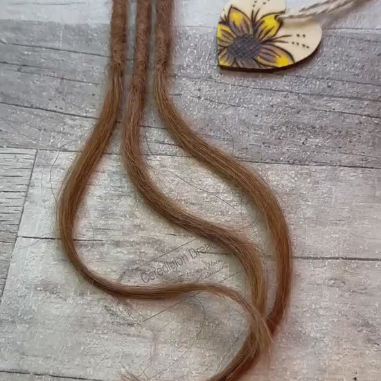 x3 Auburn 100% Human Hair Dreadlock Extensions Brown 13 Inch