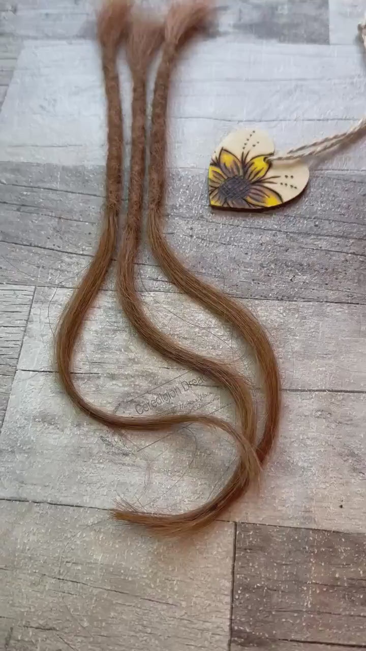 x3 Auburn 100% Human Hair Dreadlock Extensions Brown 13 Inch