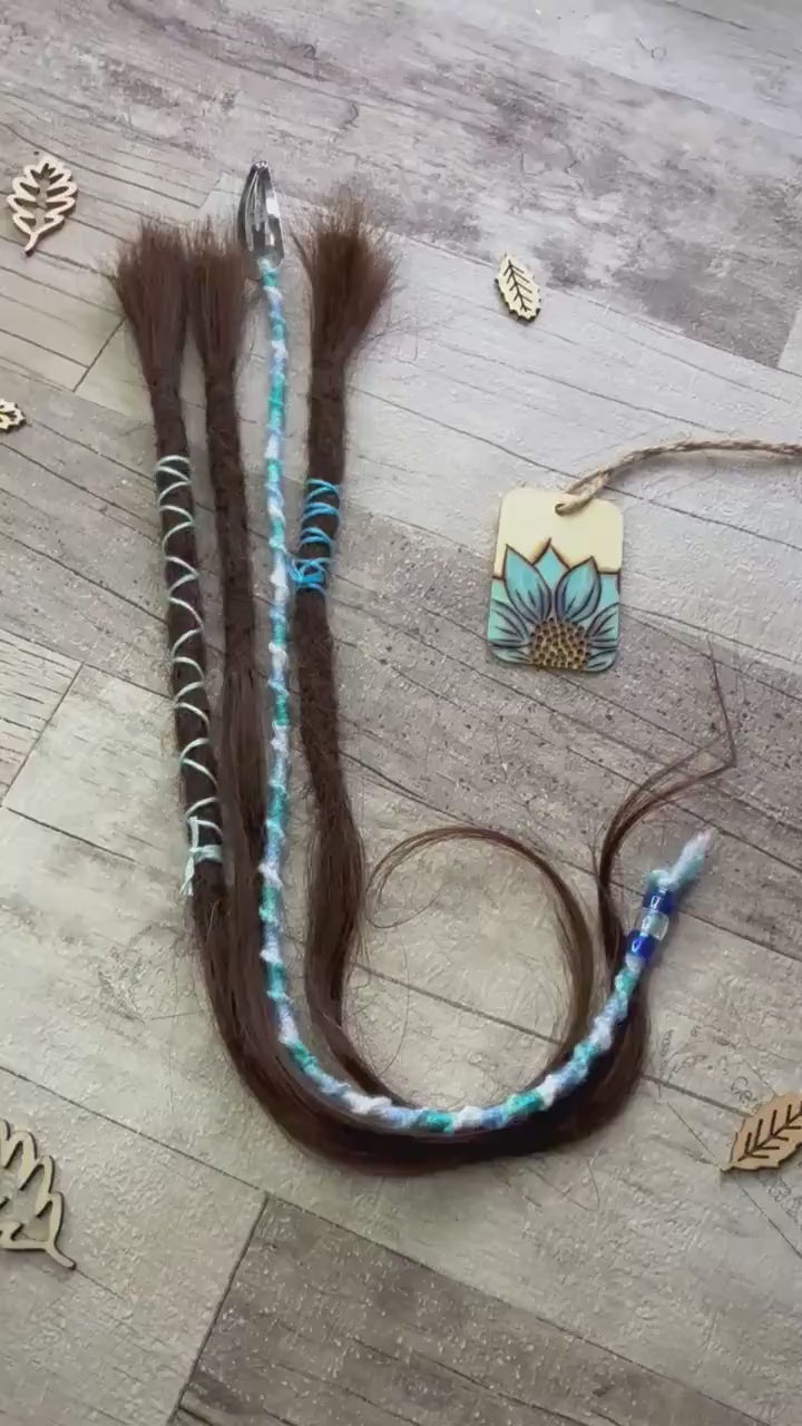 x3 Mid Brown 100% Human Hair Dreadlock Extensions 16 Inch Plus Clip In Macrame Wrap