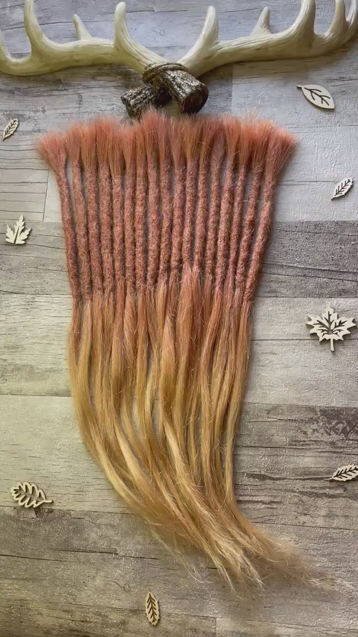 x17 Cinnamon Ombre Chunky 100% Human Hair Dreadlock Extensions 16 Inch