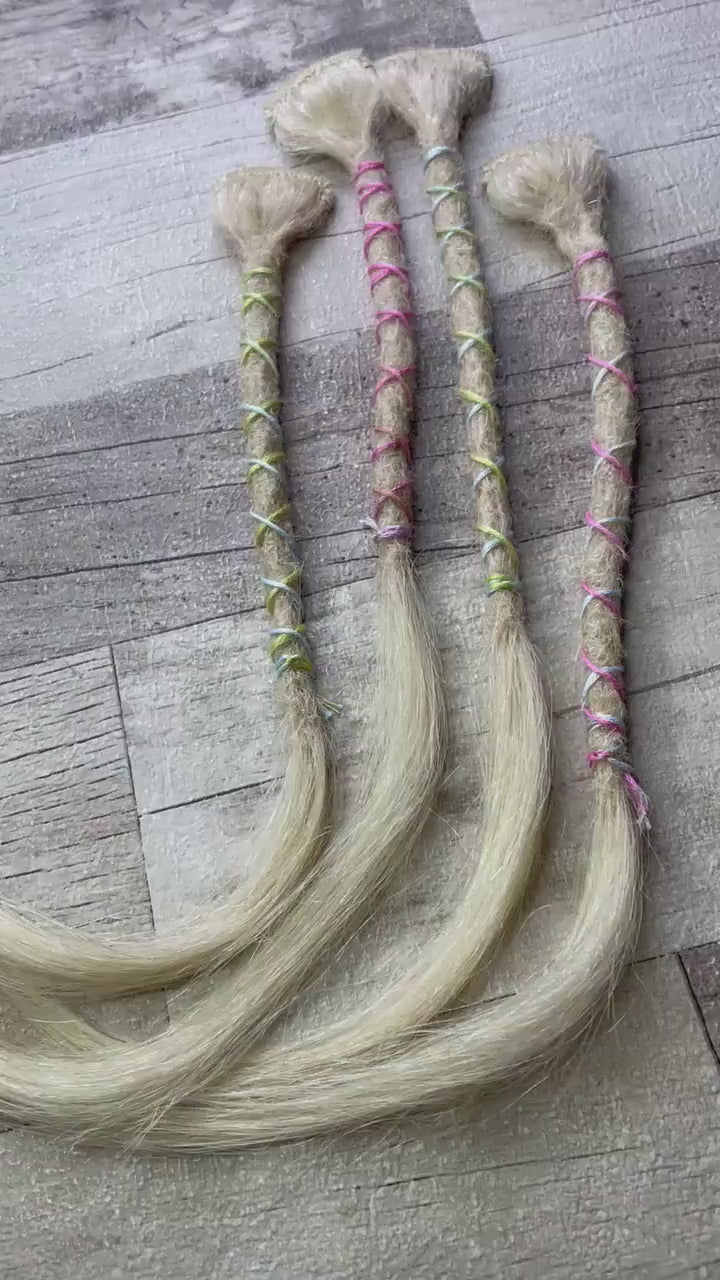 x2 Clip In Extra Light Blonde 100% Human Hair Dreadlock Extensions 16 Inch