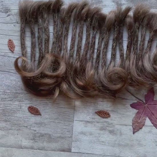 x23 Wavy Brown Raw Virgin 100% Human Hair Dreadlock Extensions 8 Inch