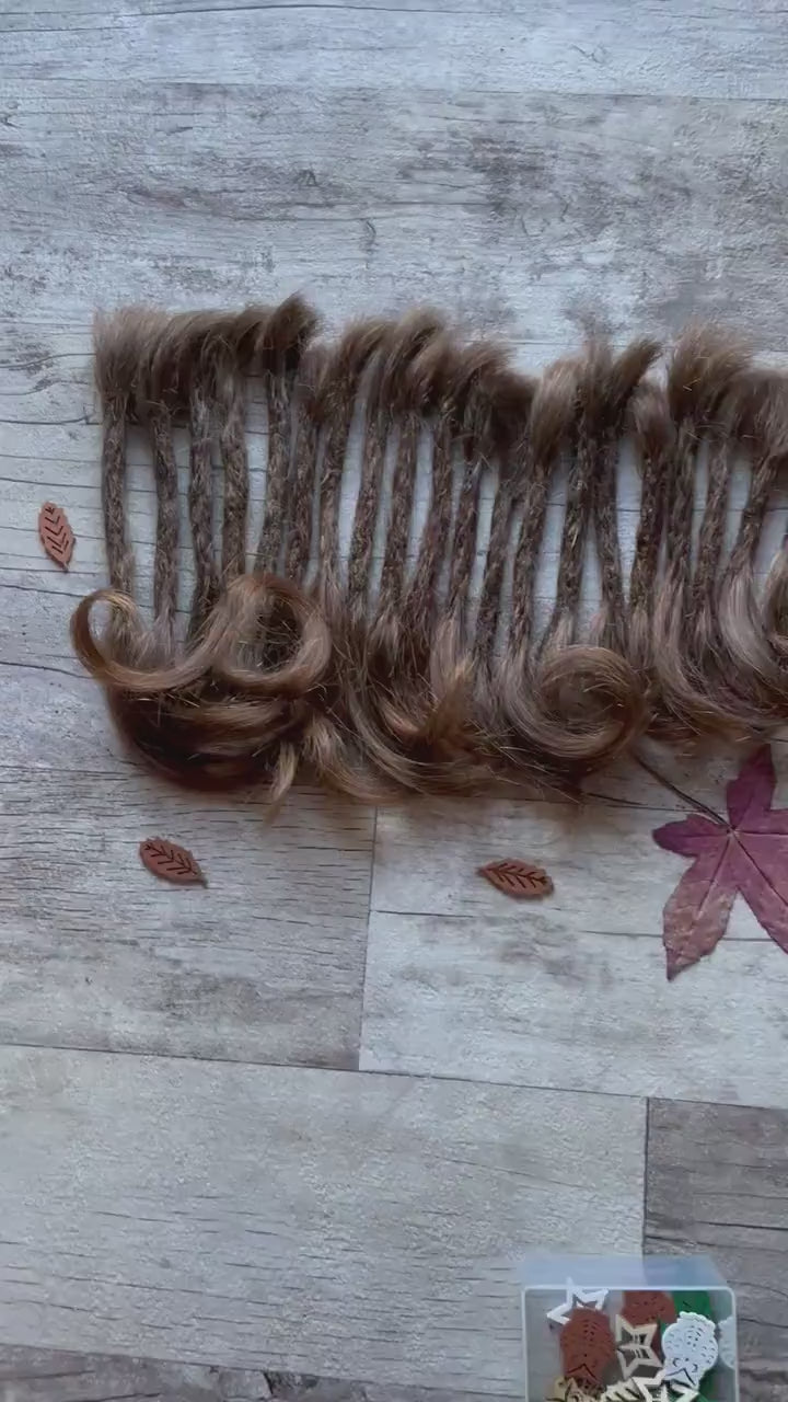 x23 Wavy Brown Raw Virgin 100% Human Hair Dreadlock Extensions 8 Inch