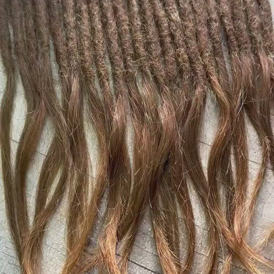 x22 Raw Virgin Golden Brown 100% Human Hair Dreadlock Extensions 13 Inches