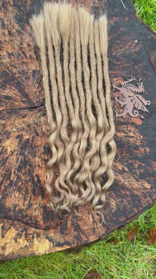 Medium Blonde Curly Dreadlock Extensions